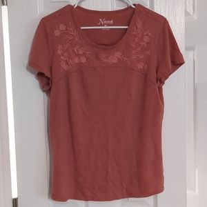 Rust / orange / coral blouse